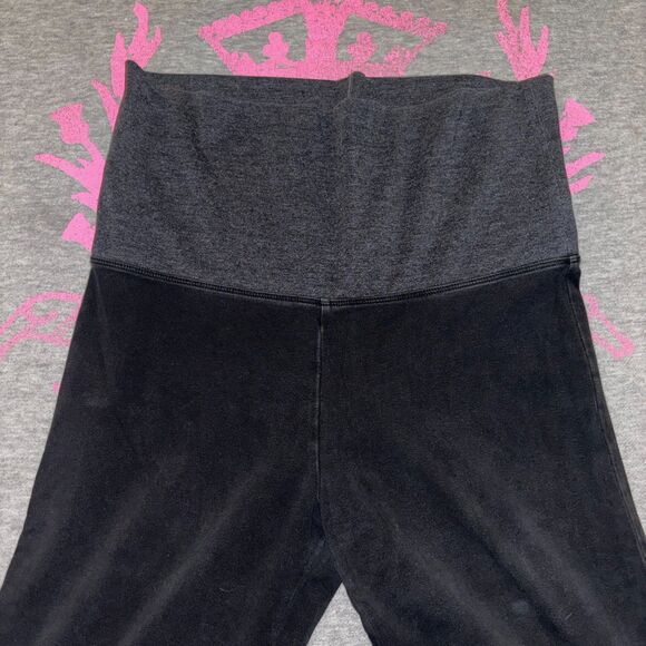 Victoria’s Secret PINK Foldover Flare Leggings Gold Sequin Bling Logo - Medium - Picture 7 of 11